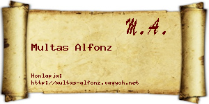 Multas Alfonz névjegykártya